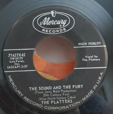 Platters THE SOUND AND THE FURY DOO WOP 45 71427 PLAYS STRONG VG TO VG