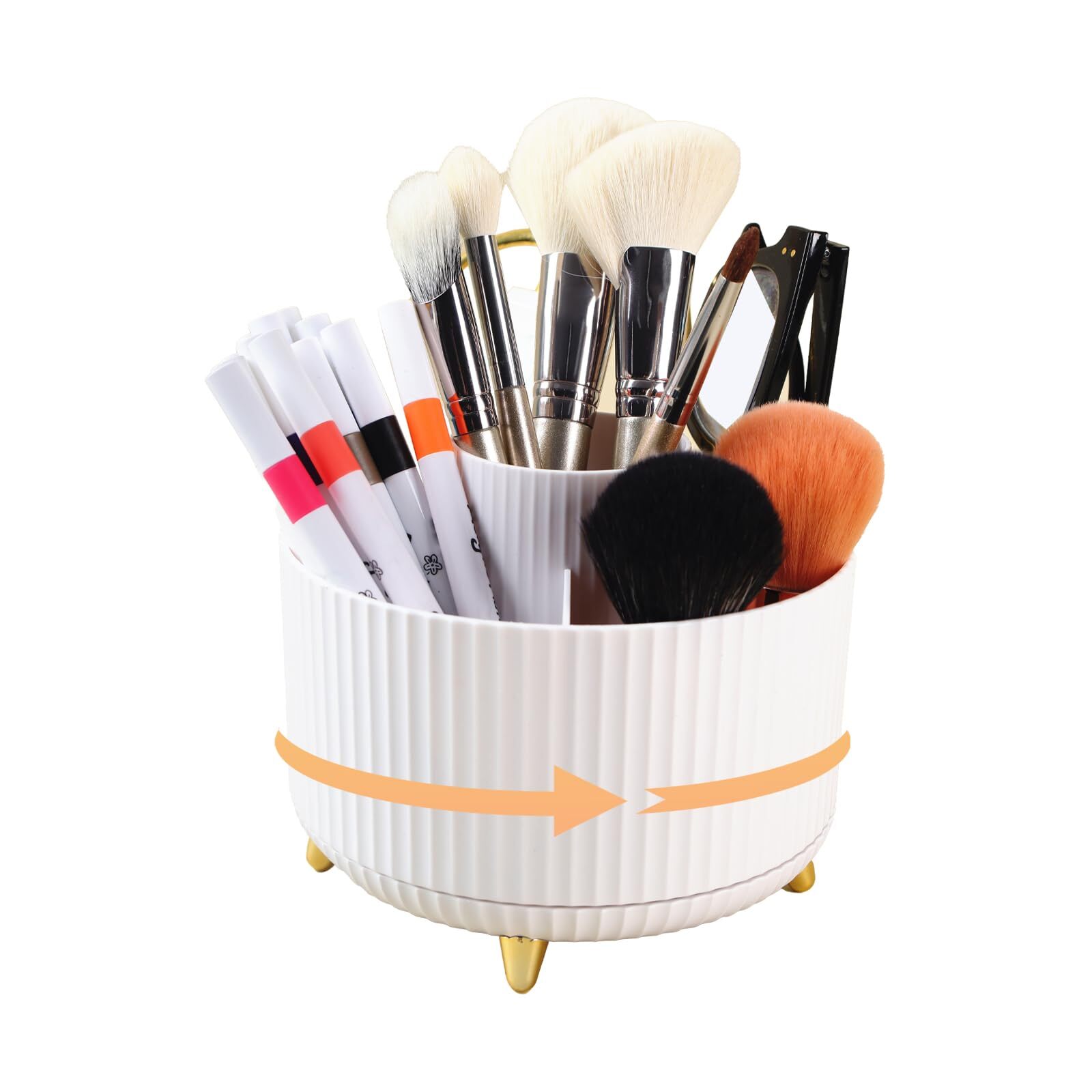 Desk Organisers Pen Holder 360° Rotating Makeup Organiser Stationary Desk Organ