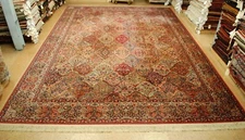 VINTAGE AUTHENTIC KARASTAN KIRMAN MULTI_COLOR PANEL PATTERN #717 RUG 11'5" x 16'