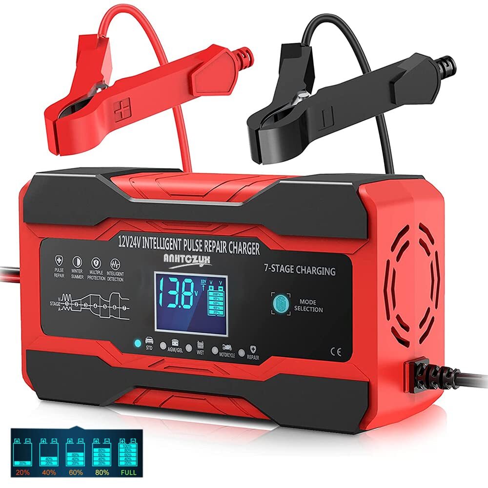 Yooya Car Battery Charger 8-Amp 24V and 12V Battery Charger Automotive ...