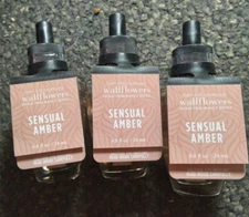 Bath & Body Works Sensual Amber Wallflower Refill Bulb x3 Juicy Plum/Vanilla