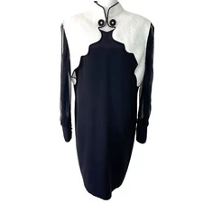 Christian Rupert Shift Dress Vest Set Womens Vintage Size Large Contrast Trim