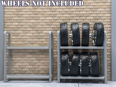 1/24 1/25 Scale Wheel/Tire Rack - For car garage/workshop diorama (set of 2)
