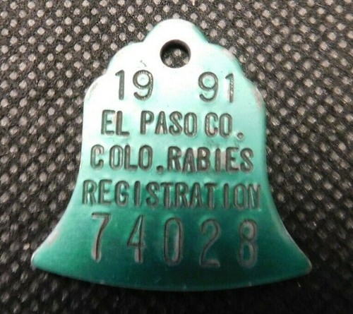 1991 El Paso County Colorado Springs Colorado Dog Tag- Very Nice- e1067xhh