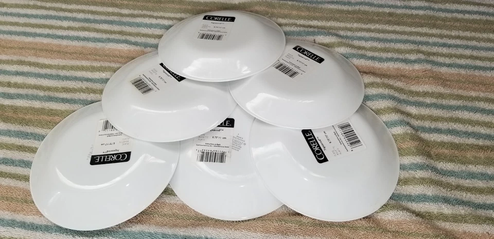 NEW, with TAG Set 6 Discontinued Corelle Squared Pattern 6.75" Bread Plates - Image 2 of 4