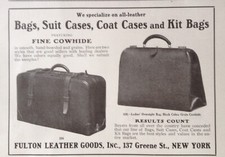 1921 dC (K9) ~ Fulton Leather Goods Inc. Nueva York. BOLSOS, MALETAS Y ABRIGOS