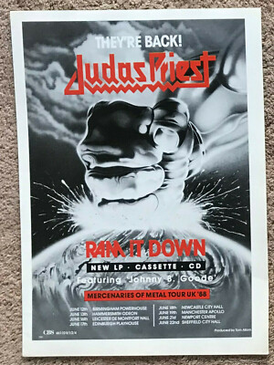 JUDAS PRIEST - RAM IT DOWN 1988 Full page UK magazine ad