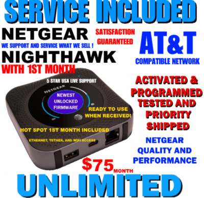 NETGEAR NIGHTHAWK MR1100 HOTSPOT   INCLUDES FREE 1ST MONTH UNLIMITED DATA   