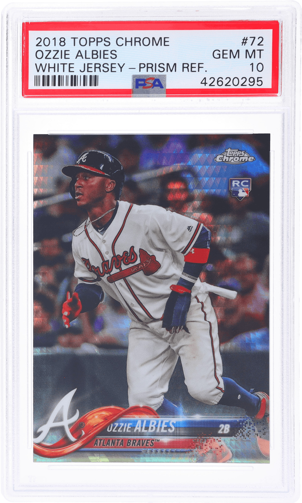 2018 Topps Chrome Ozzie Albies Prism Refractor #72 PSA 10