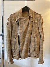 Balmain Destroyed Print Camouflage Biker Jacket