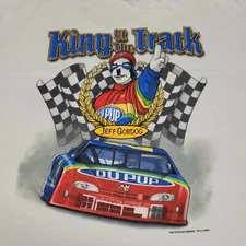 Big Dog’s T-Shirt-Sz XL-Vintage Jeff Gordog "Dupup"White King of the Track-1999