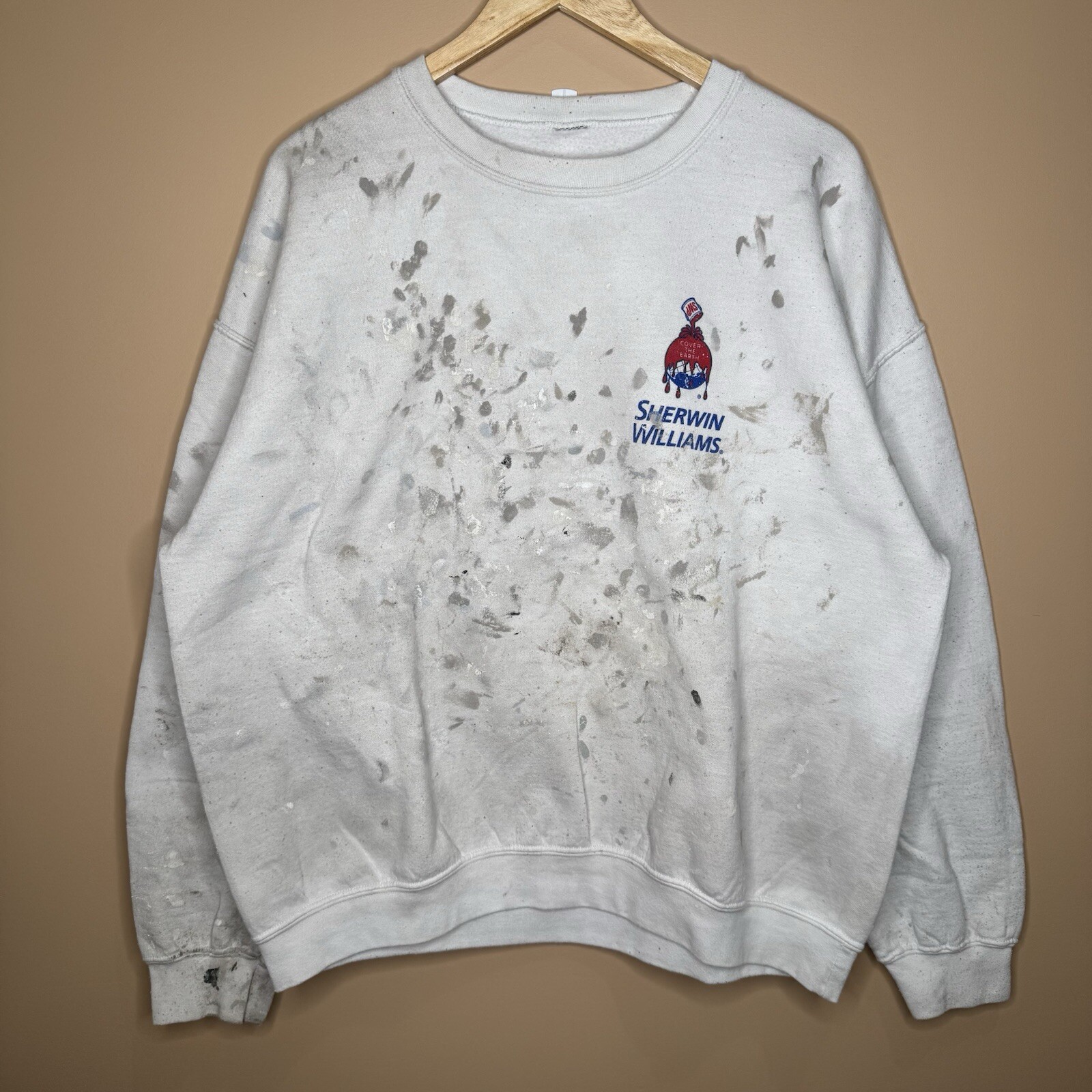 Vintage Sherwin Williams Crewneck Sweatshirt Pullover Paint Splatter Size Large*