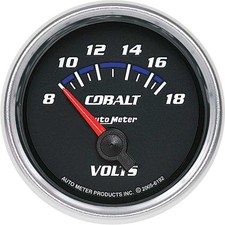 Auto Meter Cobalt Series 2-116 Short Sweep 8-18 Volt Electric Voltmeter Gauge