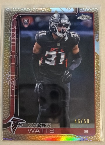 2025 Topps Chrome - Rookies Xavier Watts #393 Gold Leather Refractor /50 (RC)