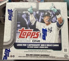 2025 Topps Baseball Series 1 Hobby Jumbo Box Sealed (400 Cards) & 2 Silver Packs