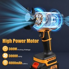 Portable Cordless Leaf Blower with Battery Charger 30000RPM Handheld 300W