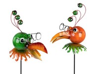 2Er Set Gartenstecker Vogel Mit Brille H. 90Cm Aus Metall Formano Garten S25