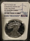 2017-S $1 SILVER AMERICAN EAGLE Congratulations Set NGC PF70 ULCAM Early Release