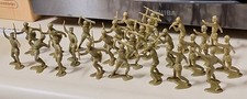 54mm Marx Original Waxy Olive Green Russians - Excellent Condition Soft Plastic