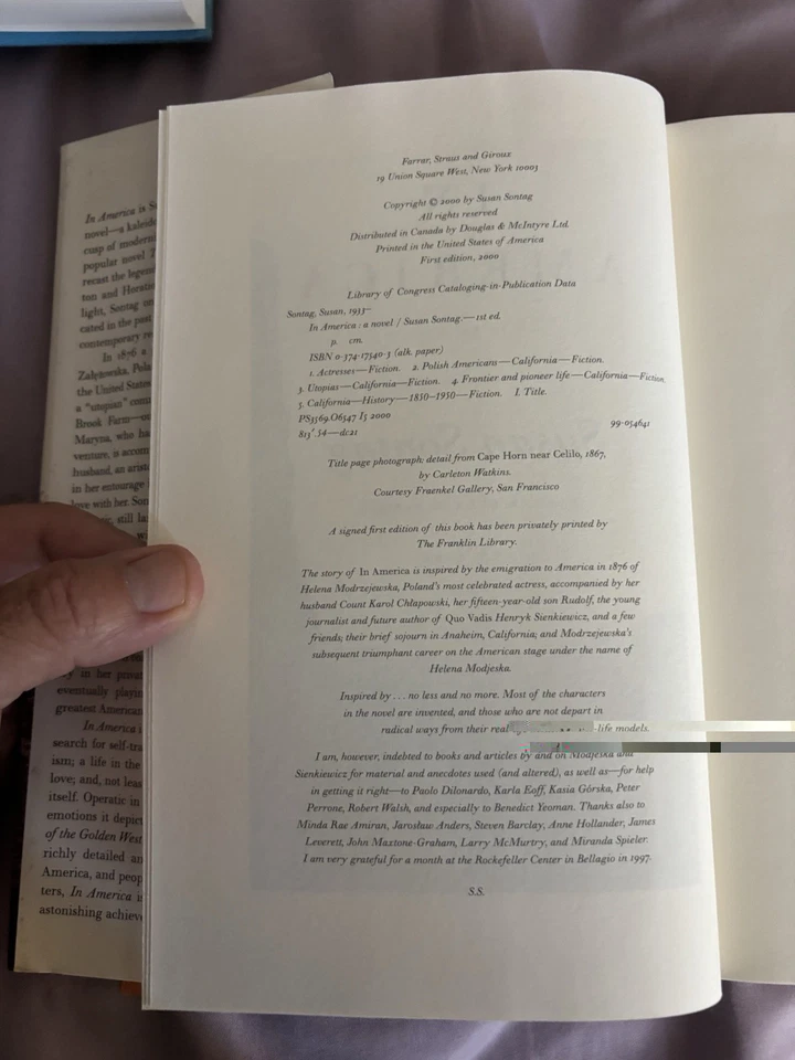 Susan Sontag, In America! Signed First! N/F - Image 3 of 3