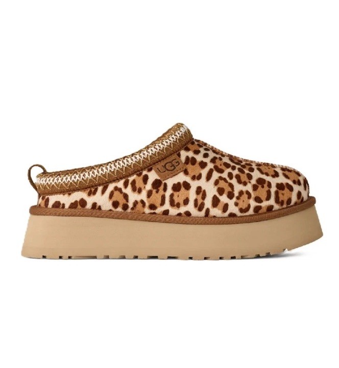NEW UGG Tazz Plains Leopard Slippers 1177890-FDJ - Beige - Women's 9 US (W80)