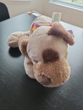Mary Meyer Baby Taggies Brown Plush Puppy Dog Lovey Stuffed Animal Toy 10"