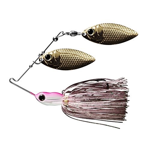 Deps Mini Bros Double Willow Leaf Spinnerbait 1/2oz Pink Pearl Bass Lure - Image 1