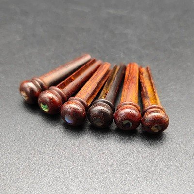 6pcs For Acoustic Guitar Bridge Pins w/Abalone Dot Cocobolo Wood String Pegs US