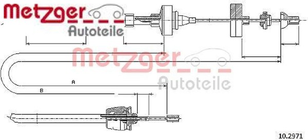 Metzger 10.2971 Seilzug FüR KupplungsbetäTigung Kupplungszug Seilzug-image