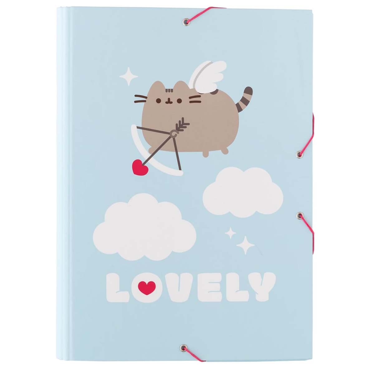 Chemise cartonnée A4 à 3 rabats Purrfect Love avec fermeture élastique sûre