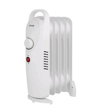 Abode Electric Heater 650W 5 Fin Oil Filled Radiator Portable in White AOFR5001