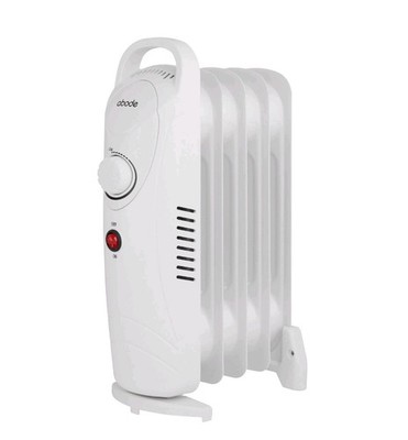 Abode Elektroheizung 650W 5 Fin Ölgefüllter Heizkörper Tragbar in Weiß AOFR5001