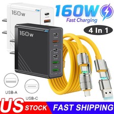 160W 6-Port Type C Charger Fast Charging QC3.0 For Samsung iPhone Android Phone