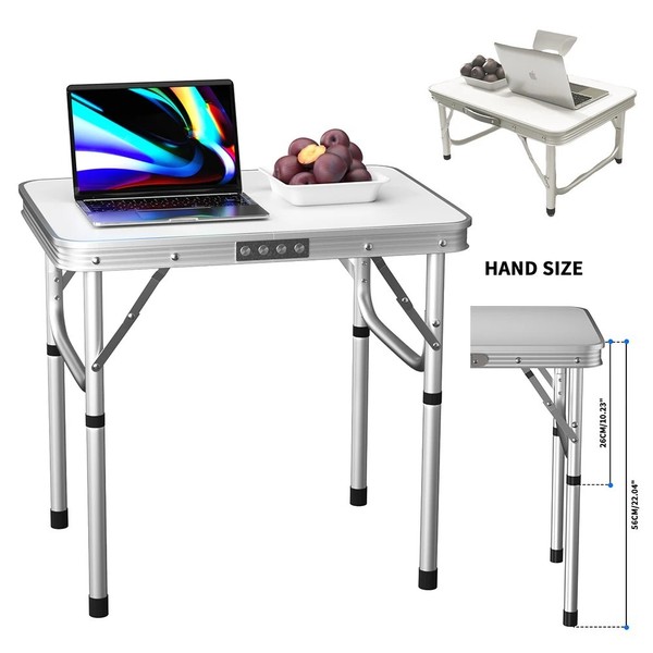 Mesa de Picnic Plegable para Exterior y Camping, Altura Ajustable Escritorio para Laptop