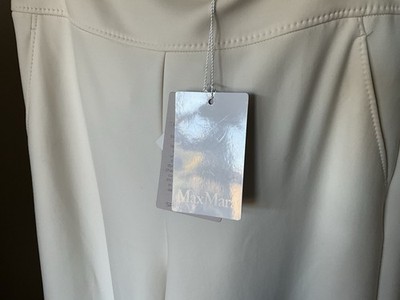 MAX MARA FAGIANI JERSEY SCUBA TROUSERS IN IVORY/WHITE, XL-UK 18L RRP £480, BNWT