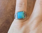 vintage sterling silver turquoise ring Size 8