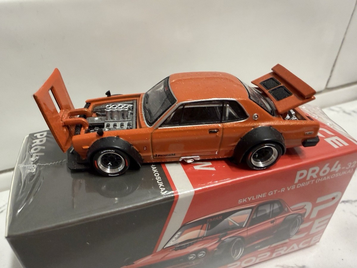 1 64 Nissan Skyline GT-R (KPGC10) Hakosuka V8 Drift Car Orange By
