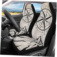 Car Seat Cover Set of 2 Interior Accessories, Direction Indicator Print