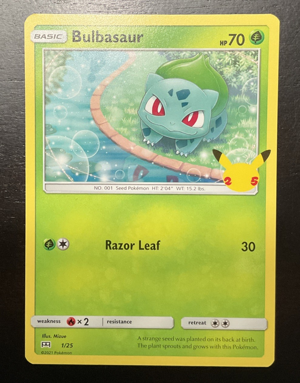 Pokemon TCG McDonalds Promo 25th Anniversary Bulbasaur Card 1/25 Pack Fresh NM