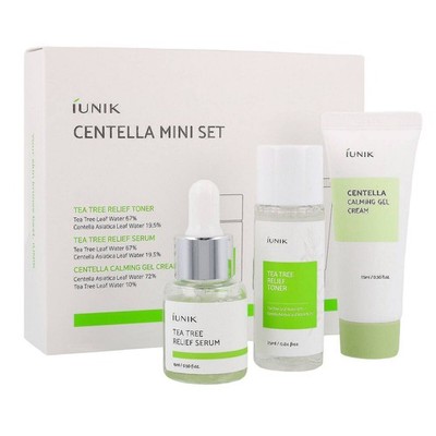 IUNIK - Centella Mini Set (Toner + Serum + Creme) - Reiseset der Kosmetik mit Ce