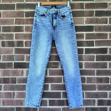 7 For All Mankind Slim Straight Jeans Women  s 26 Blue Medium Wash Stretch Denim