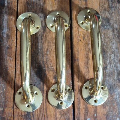 Solid Brass Handles   3 Holes Per Side   Mounting Threads In Rear