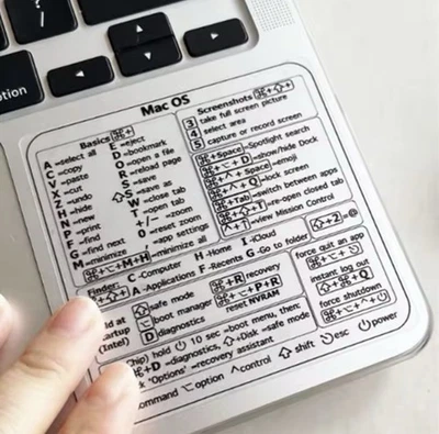 3x PC Shortcut Sticker Mac & Windows Tastatur Aufkleber 80x80mm - Bild 1 von 4