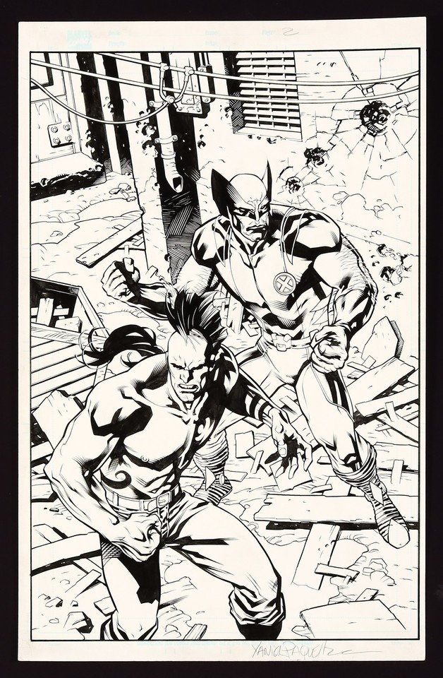 Original Art from Wolverine Origins #31 (2009) Page 2 Pencils by Yanick Paquette Comic Art