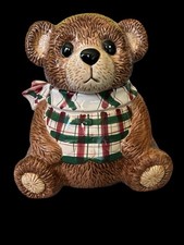 Holiday Workshop TEDDY BEAR Ceramic COOKIE JAR