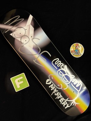 RARE SIGNED Pink Floyd Dark Side Of The Moon Moose Mystery Skateboard Deck AUTO