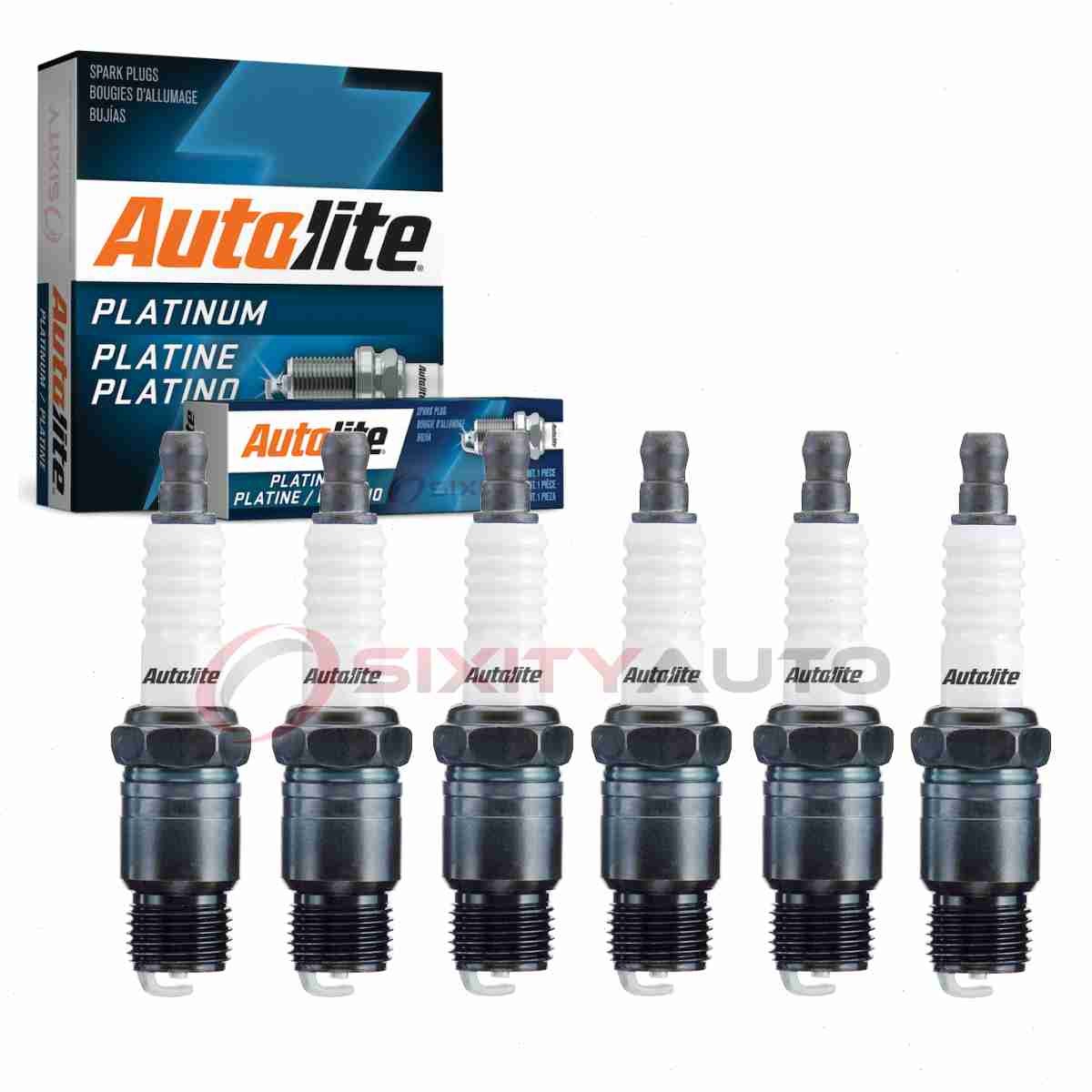6 pc Autolite Platinum Spark Plugs for 1979-1984 GMC K2500 Suburban 4.8L L6 tp