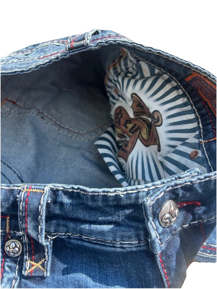 VTG Y2K Rock Revival Ruper Embroidered Jeans Mens Straight Leg Denim - size 40 - Image 3 of 4