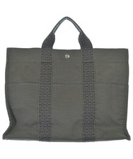 HERMES Tote Bags GrayxBlack Patterned 2200669729207