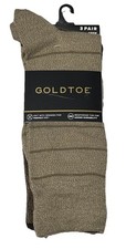 Gold Toe Men's 3-Pairs Crew Socks Shoe Size 6-12 Assorted Brown